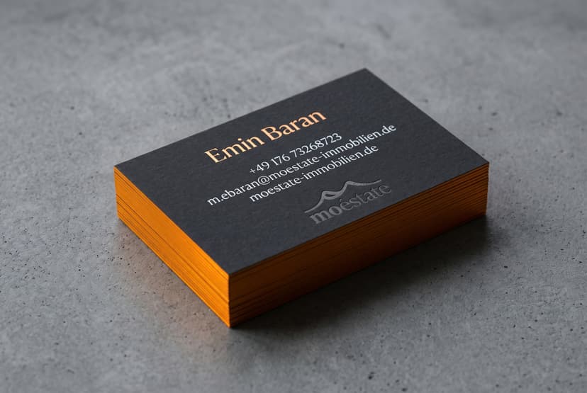 Exklusiv Rückseite Anthrazit Gold Name Orange Edge Paint