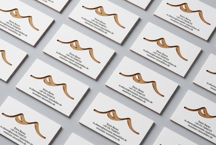 Exklusiv Rückseite Weiß Karamell Welle Letterpress Flatlay
