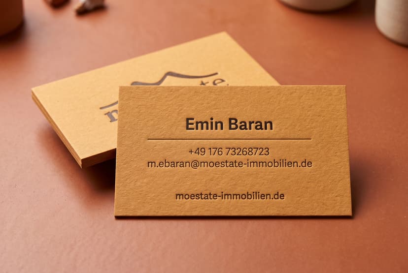 Exklusiv Rückseite Amber Terrakotta Cotton Letterpress