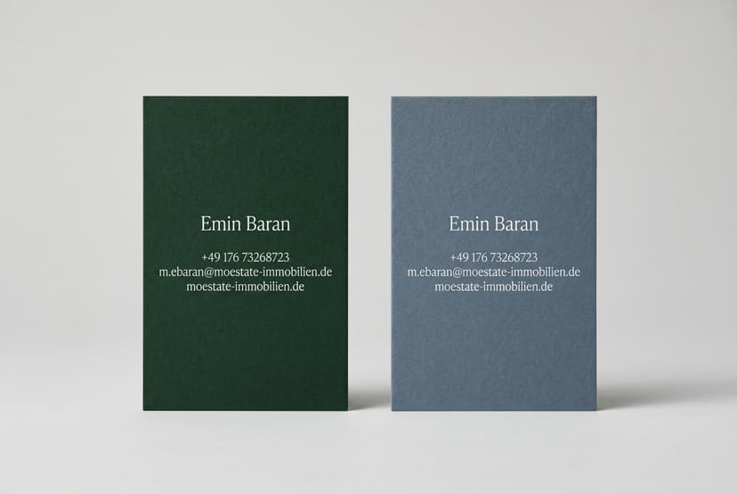 Exklusiv Rückseite Grün Stahlblau Zwei Karten Aufrecht
