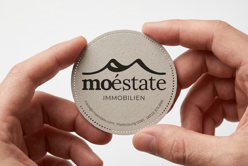 Exklusiv Vorderseite Kreisförmig Die-Cut Grau Cotton Hand