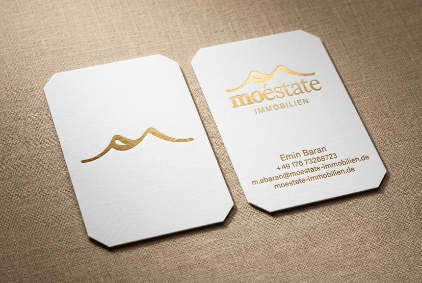 Exklusiv Vorderseite Vertikal Chamfered Corners Gold Foil korrekte Kontaktdaten