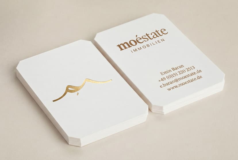 Exklusiv Vorderseite Vertikal Chamfered Corners Leinen Gold Foil