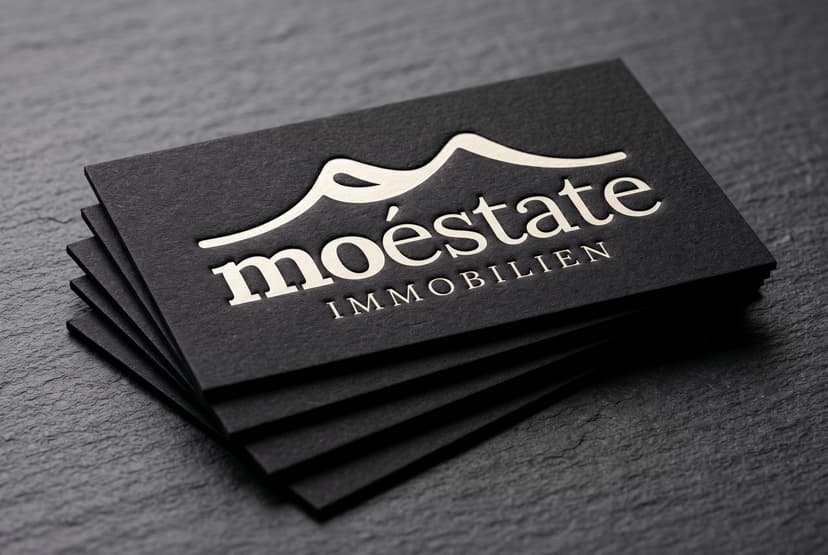 Exklusiv Vorderseite Letterpress Schwarz